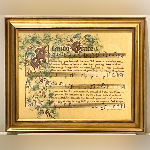 Framed Amazing Grace Sheet Music Wall Art - Picture 1 of 10